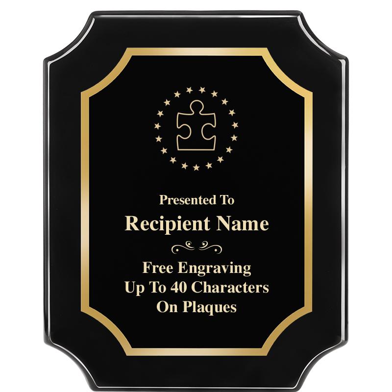 8"X10" SCALLOPED EBONY PLAQUE