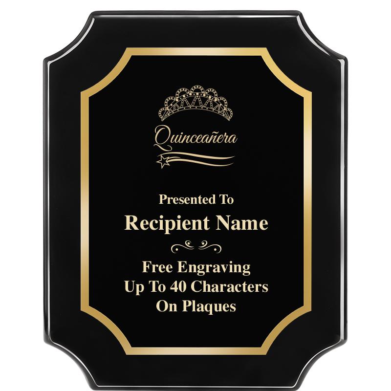 8"X10" SCALLOPED EBONY PLAQUE