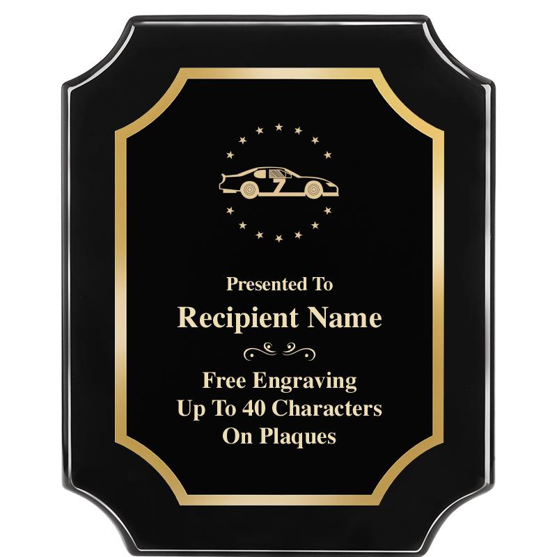 8"X10" SCALLOPED EBONY PLAQUE