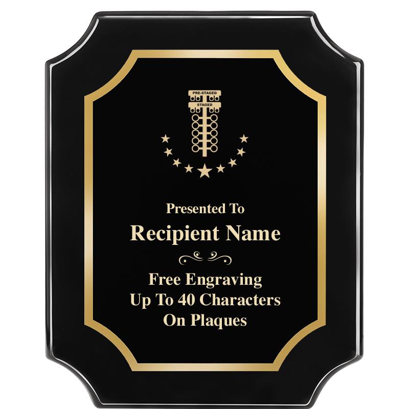 8"X10" SCALLOPED EBONY PLAQUE