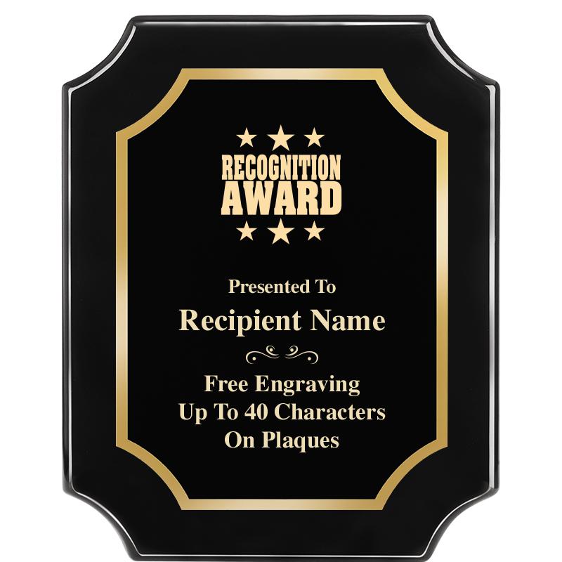 8"X10" SCALLOPED EBONY PLAQUE