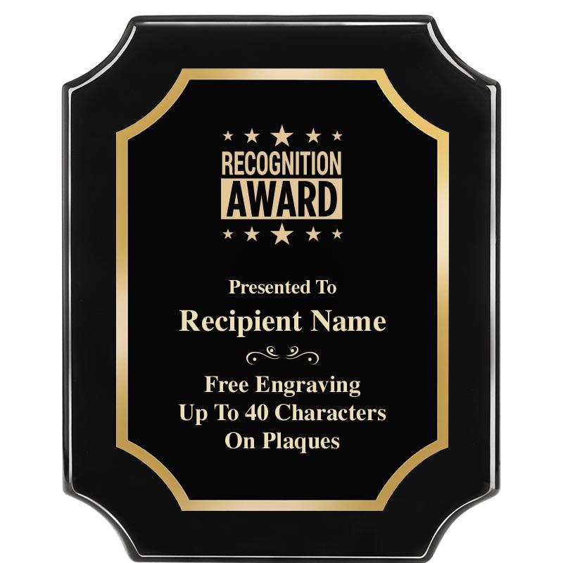 8"X10" SCALLOPED EBONY PLAQUE