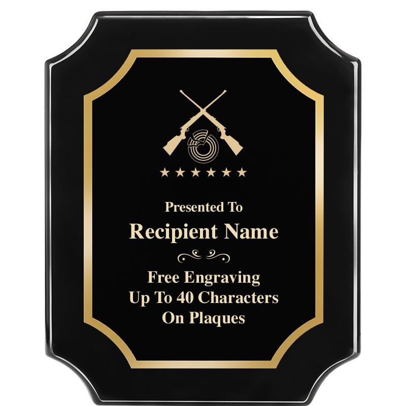 8"X10" SCALLOPED EBONY PLAQUE