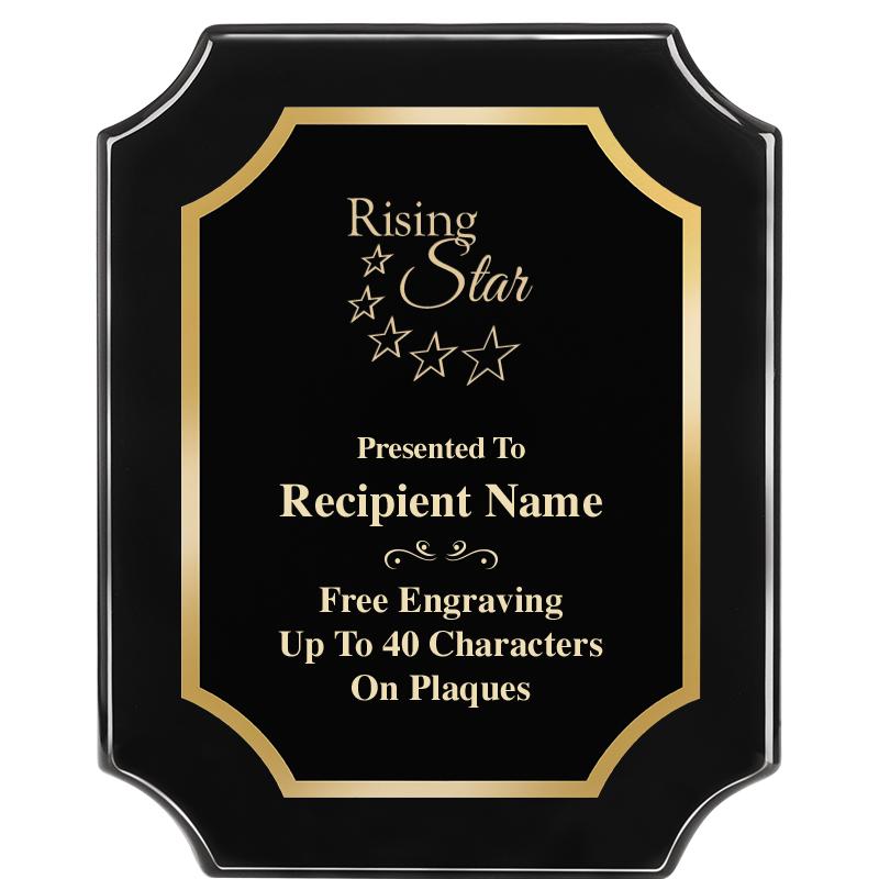 8"X10" SCALLOPED EBONY PLAQUE