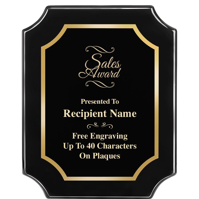 8"X10" SCALLOPED EBONY PLAQUE
