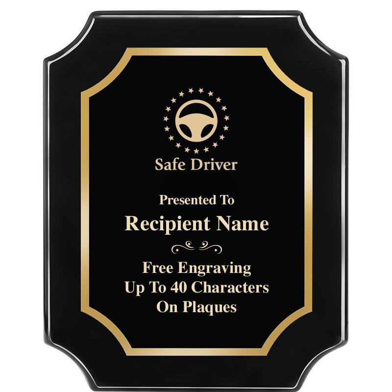 8"X10" SCALLOPED EBONY PLAQUE