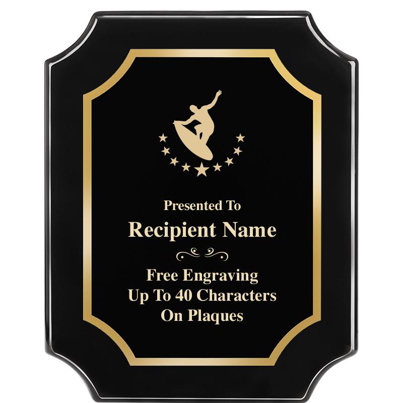 8"X10" SCALLOPED EBONY PLAQUE