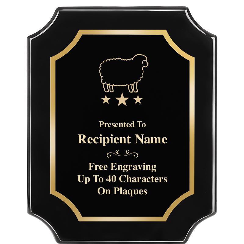 8"X10" SCALLOPED EBONY PLAQUE