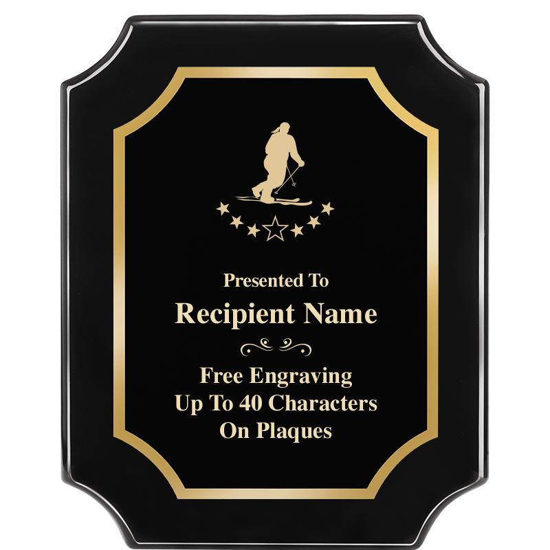 8"X10" SCALLOPED EBONY PLAQUE