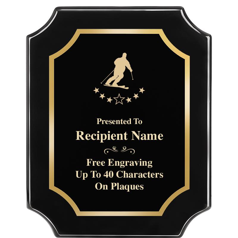 8"X10" SCALLOPED EBONY PLAQUE