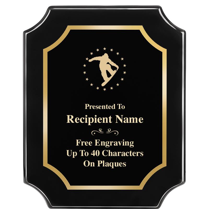 8"X10" SCALLOPED EBONY PLAQUE