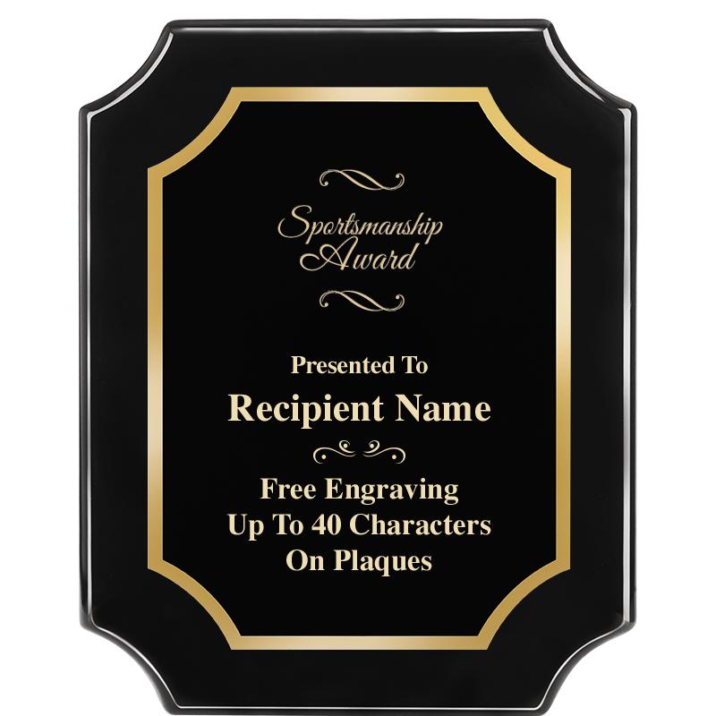 8"X10" SCALLOPED EBONY PLAQUE