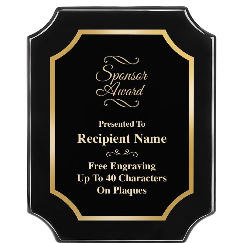 8"X10" SCALLOPED EBONY PLAQUE