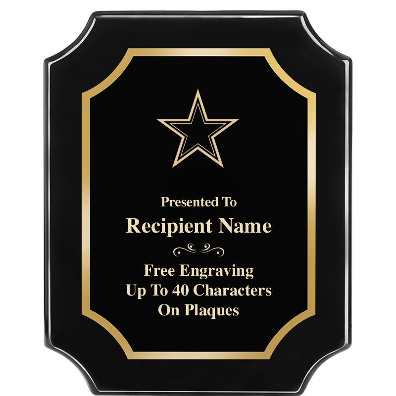 8"X10" SCALLOPED EBONY PLAQUE