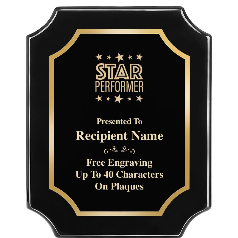 8"X10" SCALLOPED EBONY PLAQUE