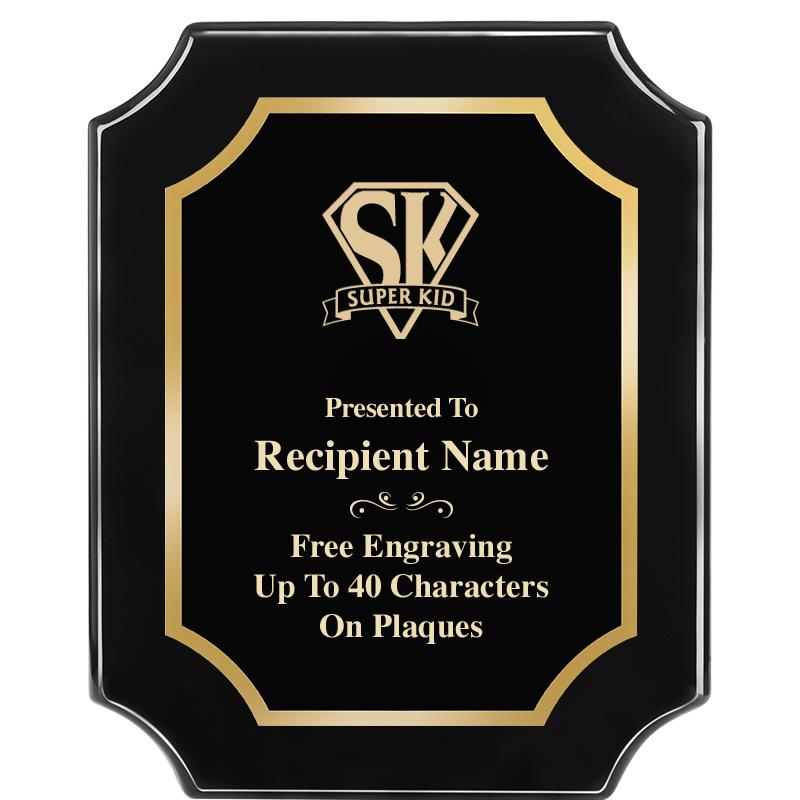 8"X10" SCALLOPED EBONY PLAQUE