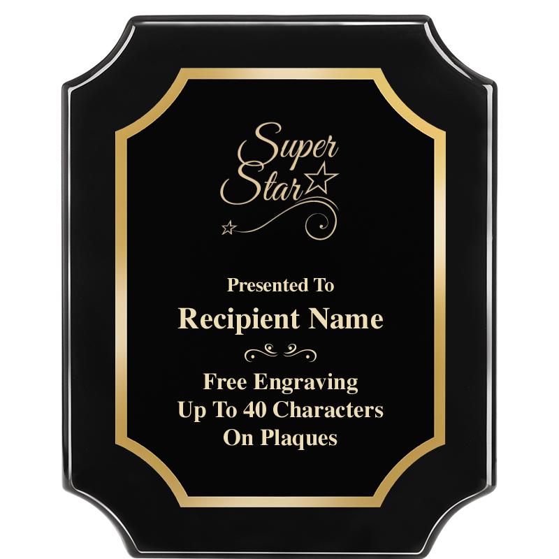 8"X10" SCALLOPED EBONY PLAQUE