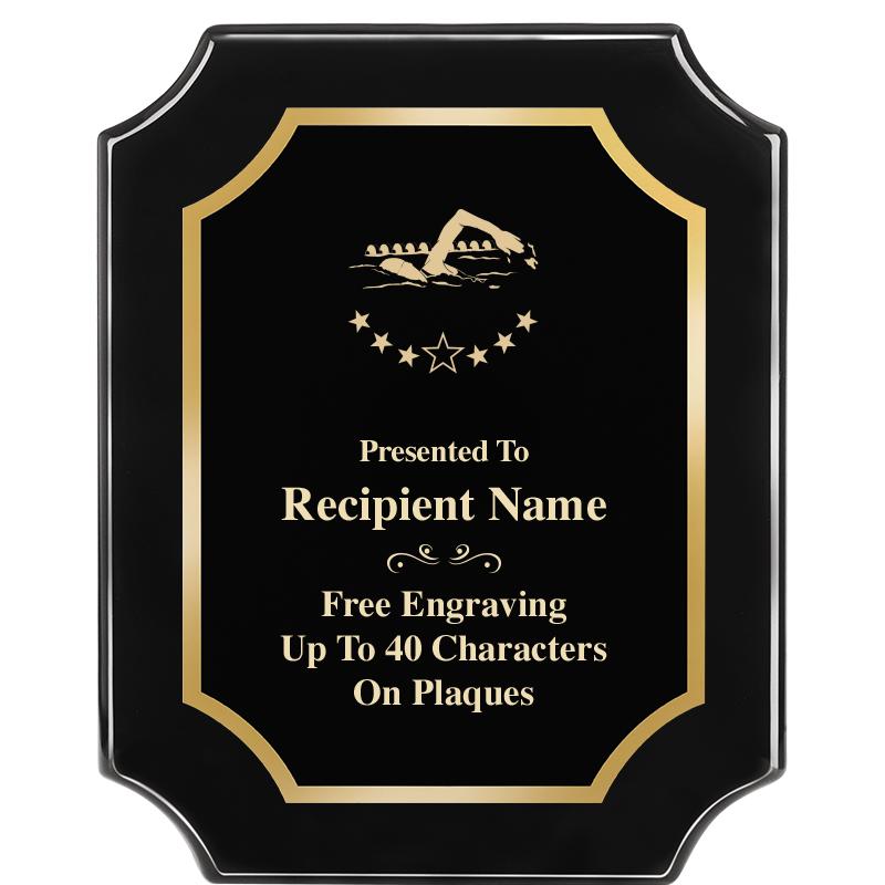 8"X10" SCALLOPED EBONY PLAQUE