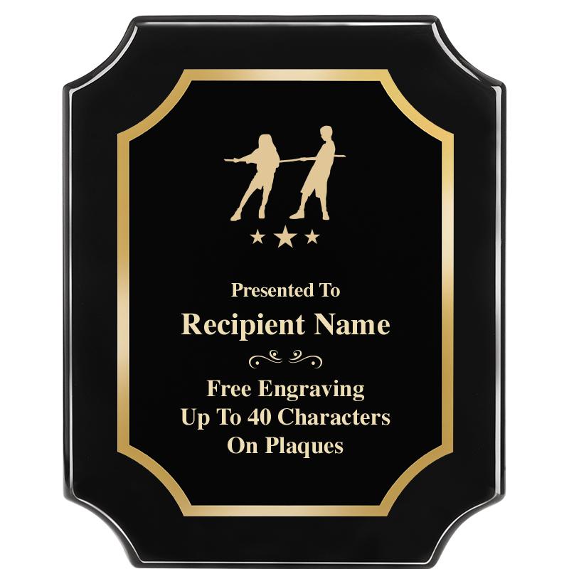 8"X10" SCALLOPED EBONY PLAQUE