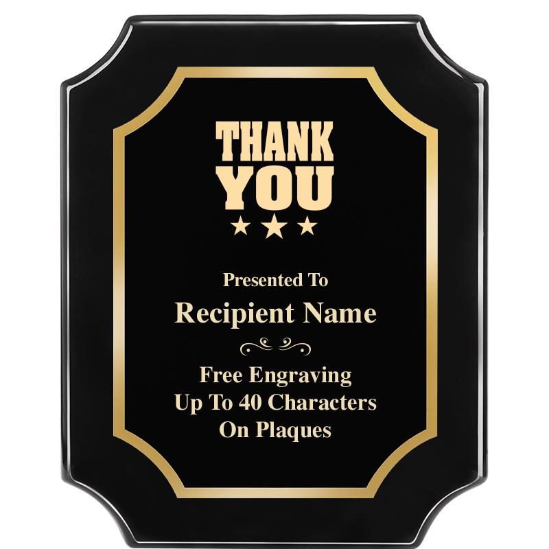 8"X10" SCALLOPED EBONY PLAQUE