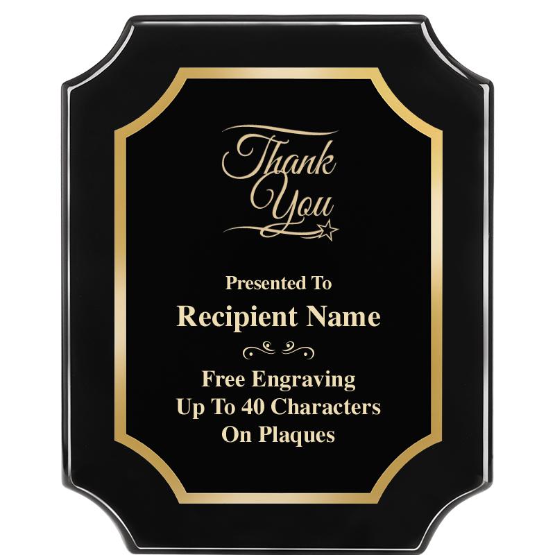 8"X10" SCALLOPED EBONY PLAQUE