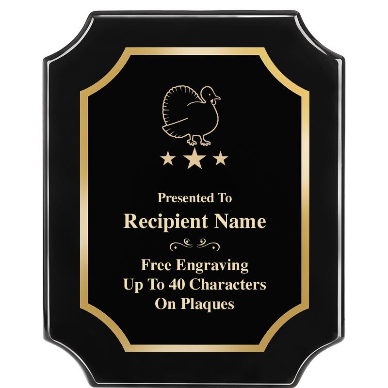 8"X10" SCALLOPED EBONY PLAQUE