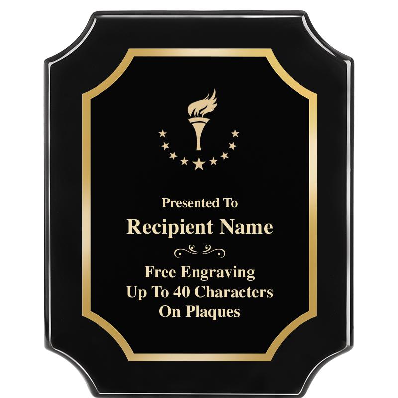 8"X10" SCALLOPED EBONY PLAQUE