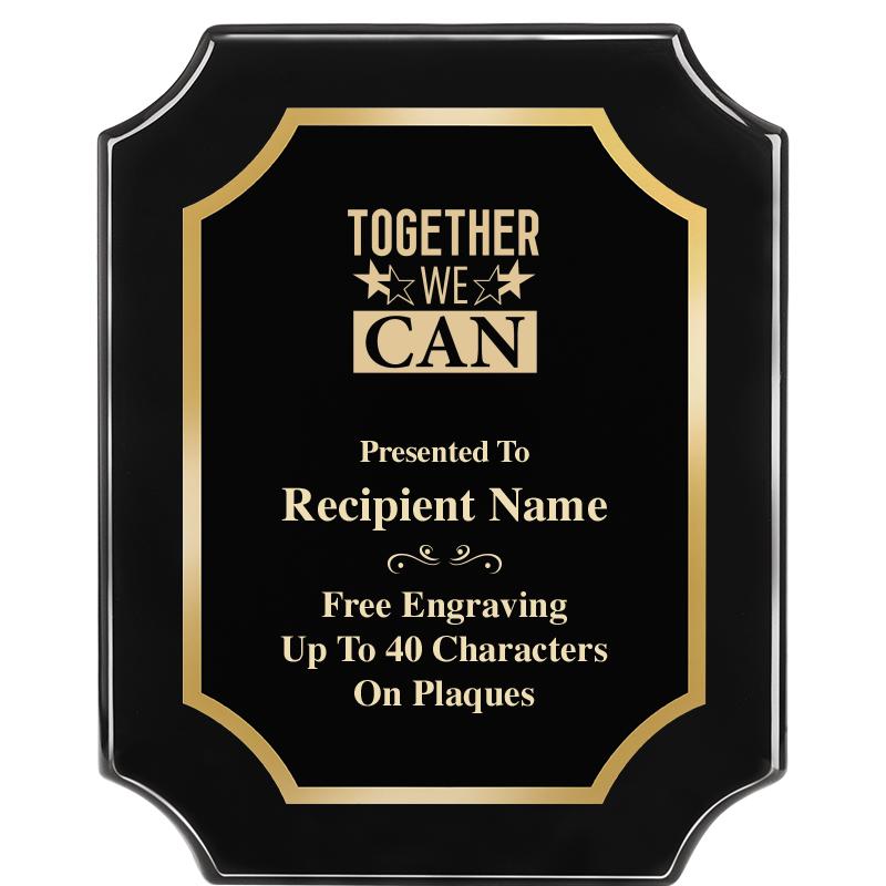 8"X10" SCALLOPED EBONY PLAQUE