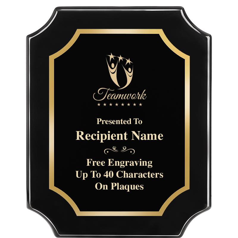 8"X10" SCALLOPED EBONY PLAQUE