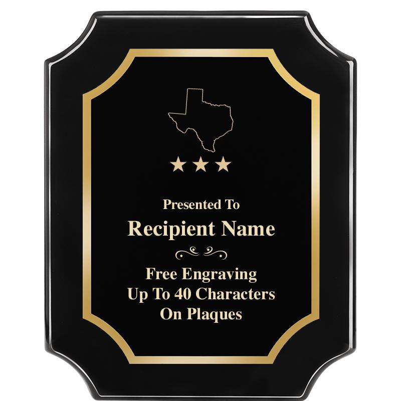 8"X10" SCALLOPED EBONY PLAQUE