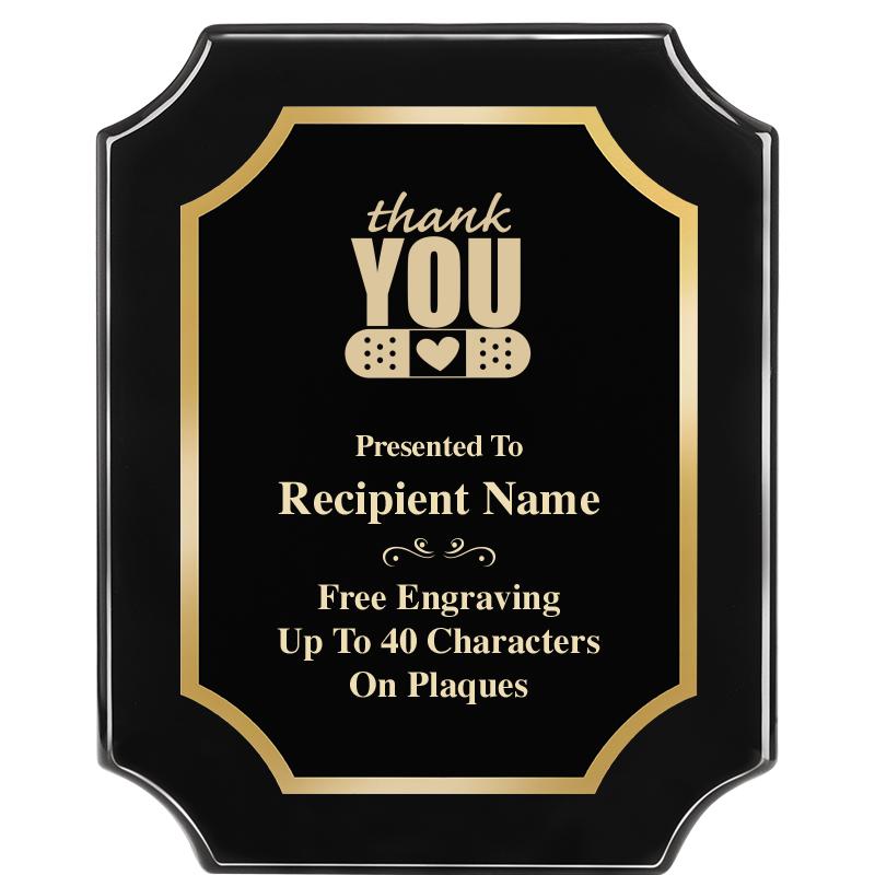 8"X10" SCALLOPED EBONY PLAQUE