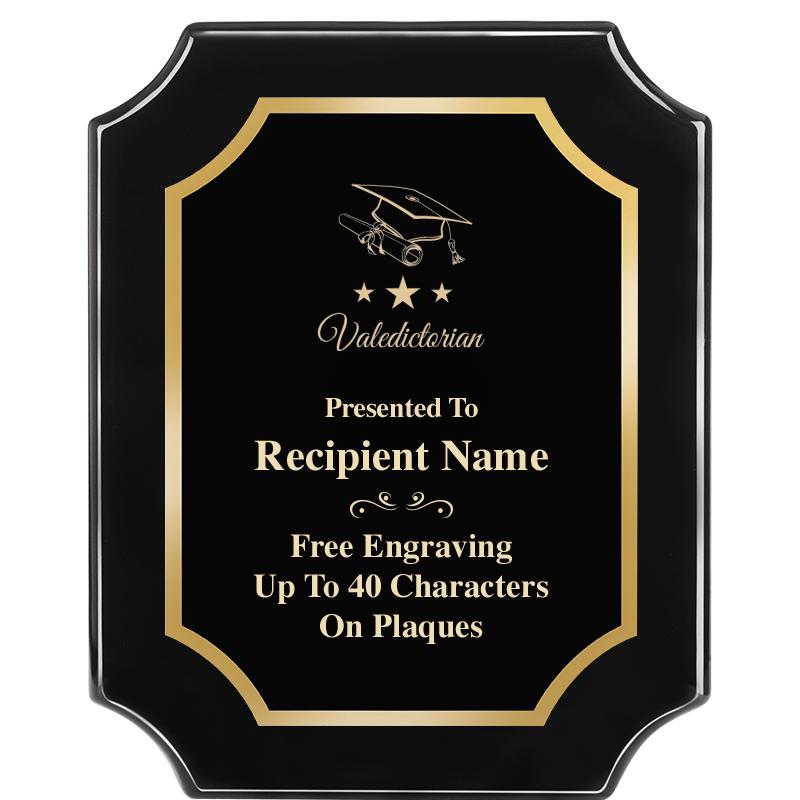 8"X10" SCALLOPED EBONY PLAQUE