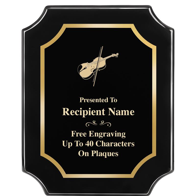 8"X10" SCALLOPED EBONY PLAQUE