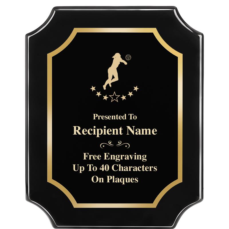 8"X10" SCALLOPED EBONY PLAQUE