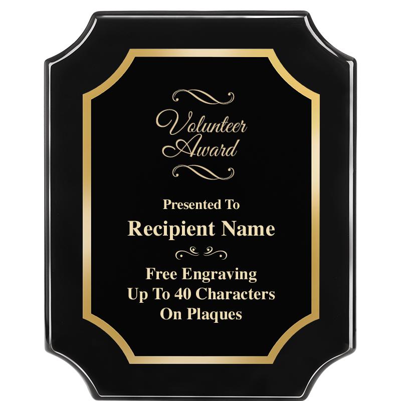 8"X10" SCALLOPED EBONY PLAQUE