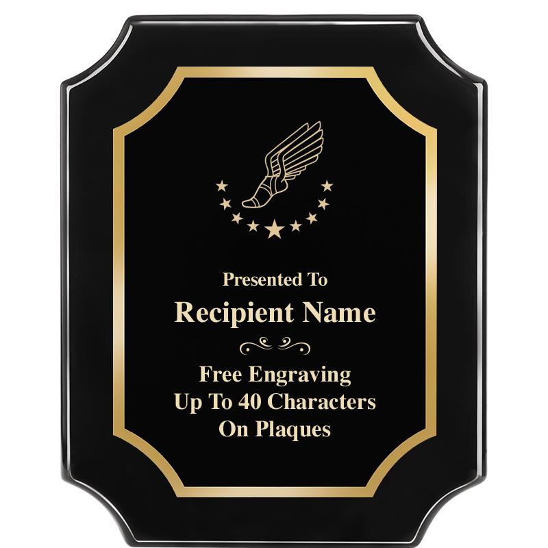 8"X10" SCALLOPED EBONY PLAQUE