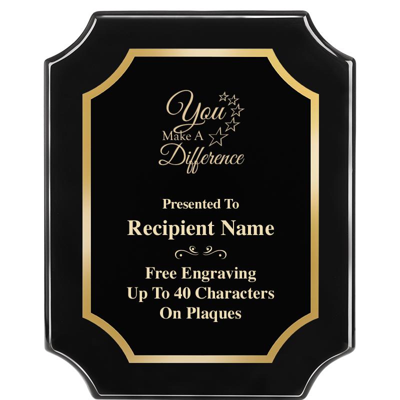 8"X10" SCALLOPED EBONY PLAQUE