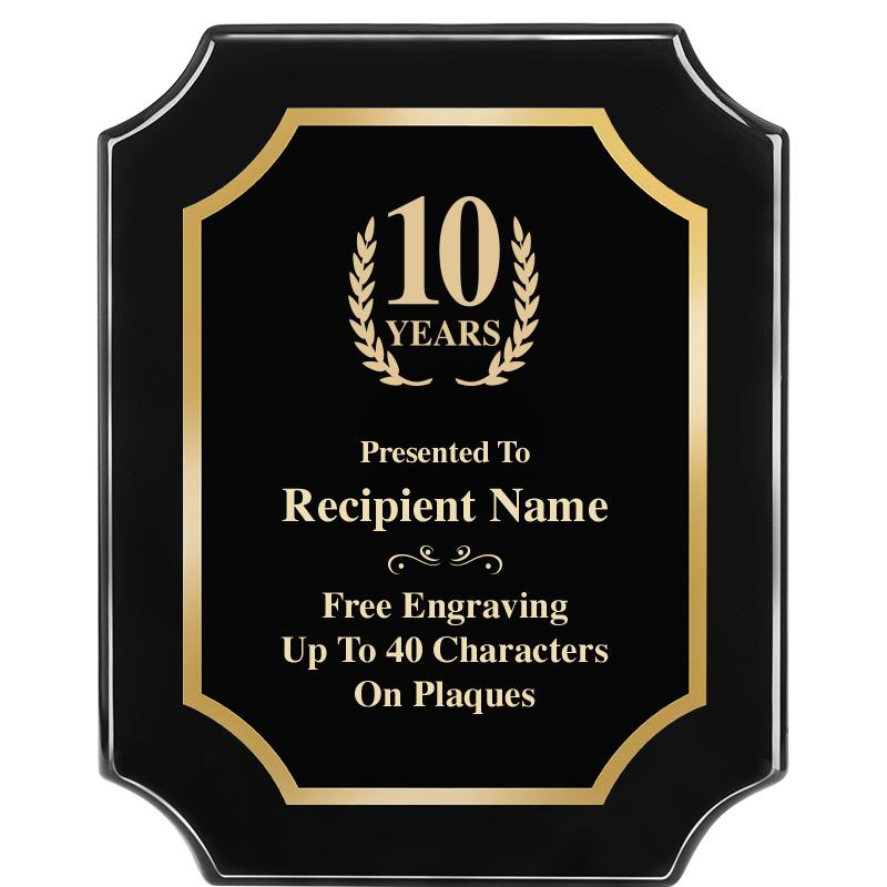 8"X10" SCALLOPED EBONY PLAQUE