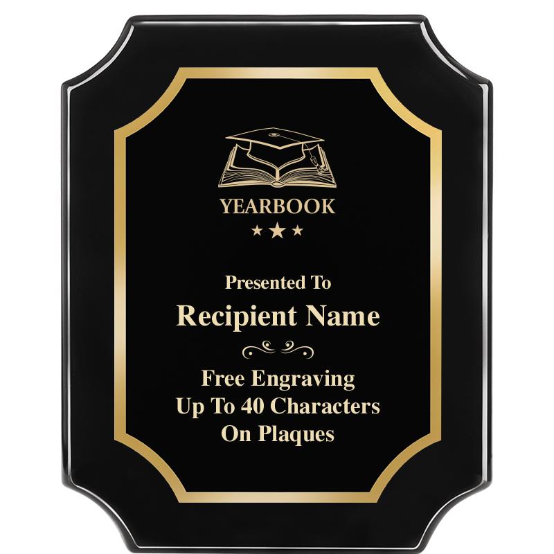 8"X10" SCALLOPED EBONY PLAQUE