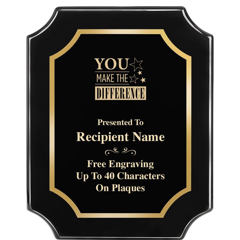 8"X10" SCALLOPED EBONY PLAQUE