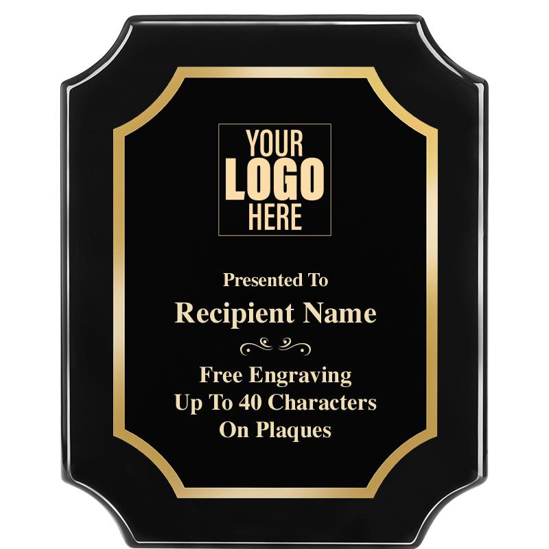 8"X10" SCALLOPED EBONY PLAQUE