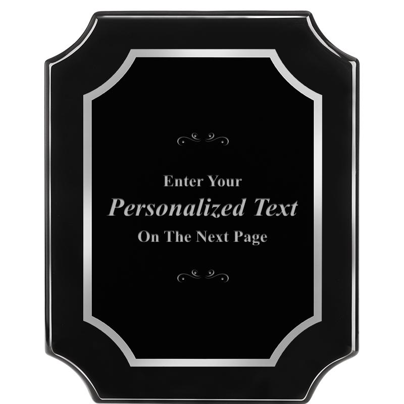 8X10 SCALLOPED EBONY SLV PLQ