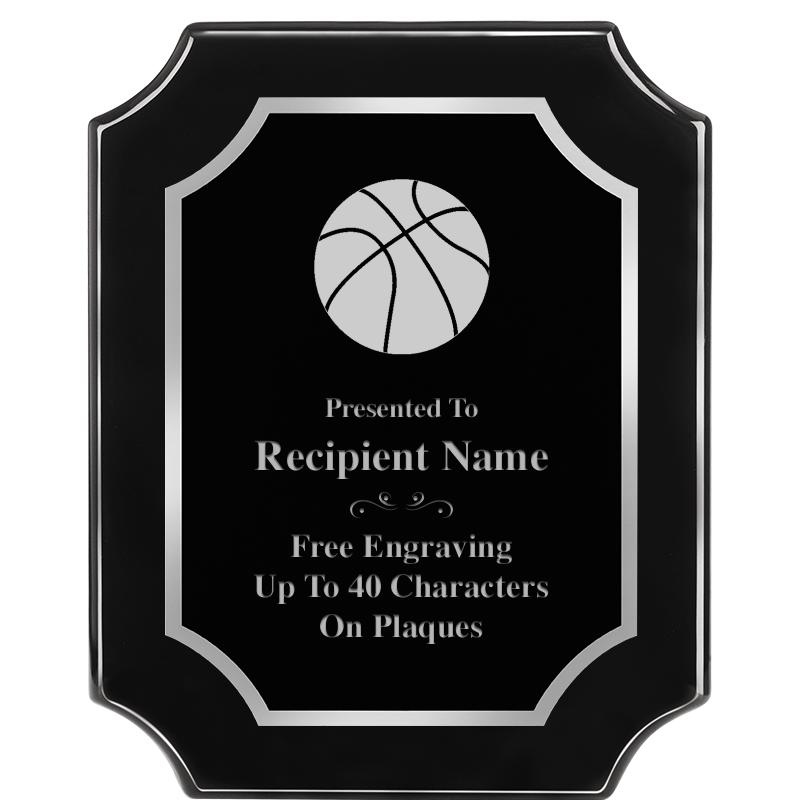 8X10 SCALLOPED EBONY SLV PLQ