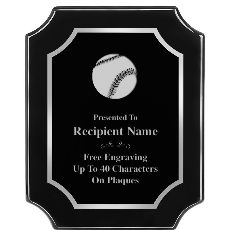 8X10 SCALLOPED EBONY SLV PLQ