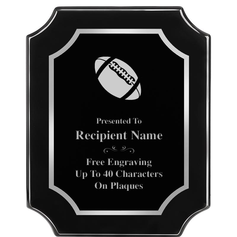 8X10 SCALLOPED EBONY SLV PLQ