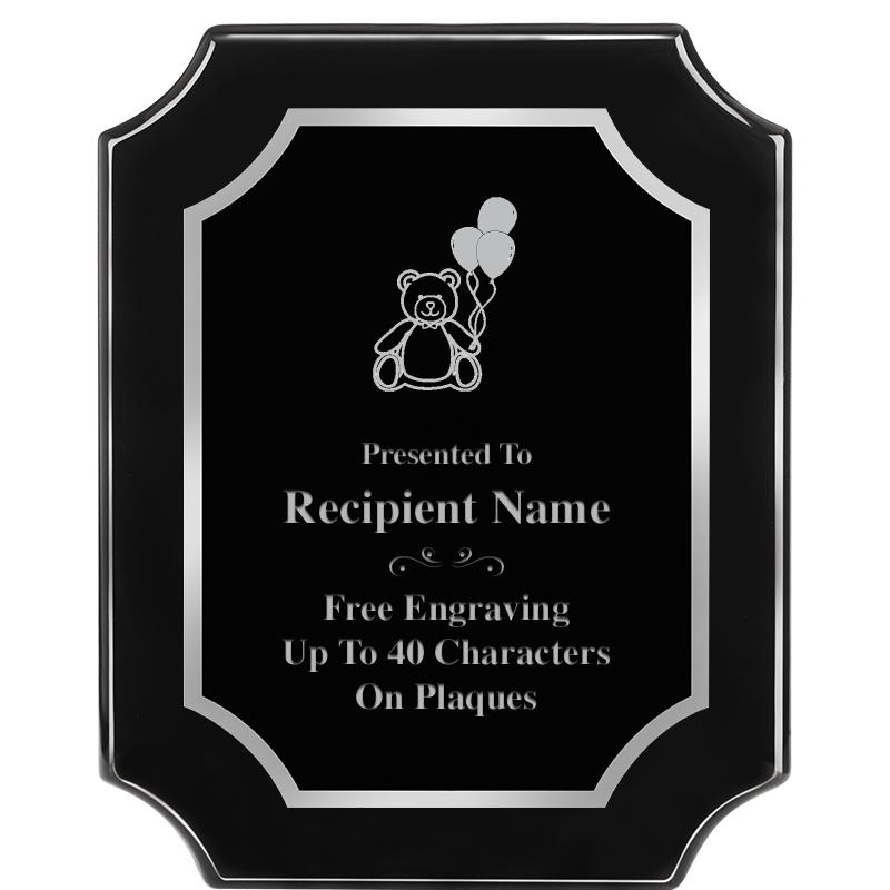 8X10 SCALLOPED EBONY SLV PLQ