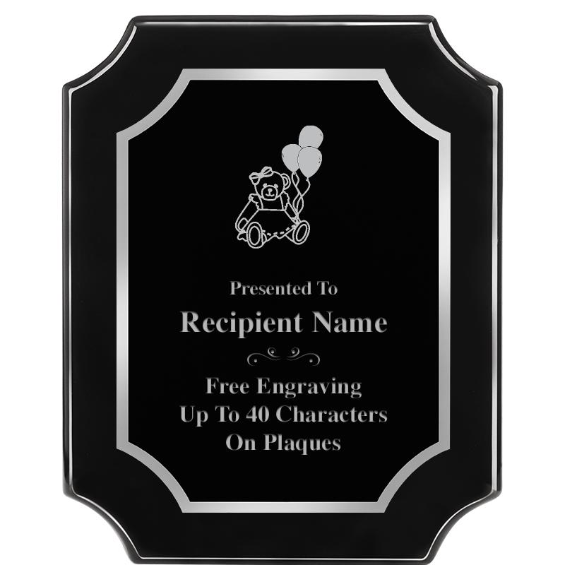 8X10 SCALLOPED EBONY SLV PLQ