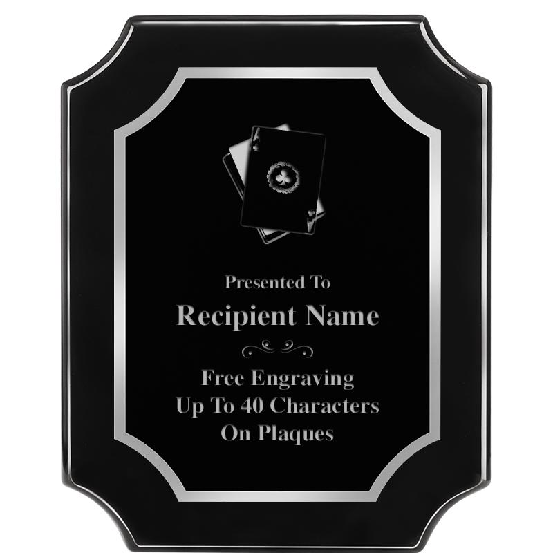 8X10 SCALLOPED EBONY SLV PLQ