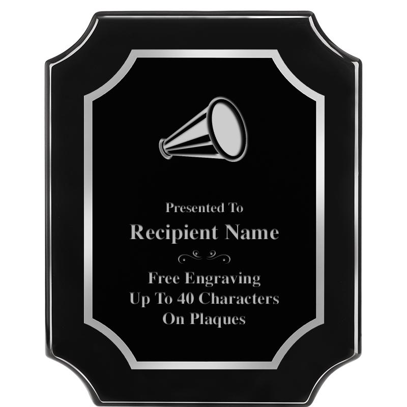 8X10 SCALLOPED EBONY SLV PLQ