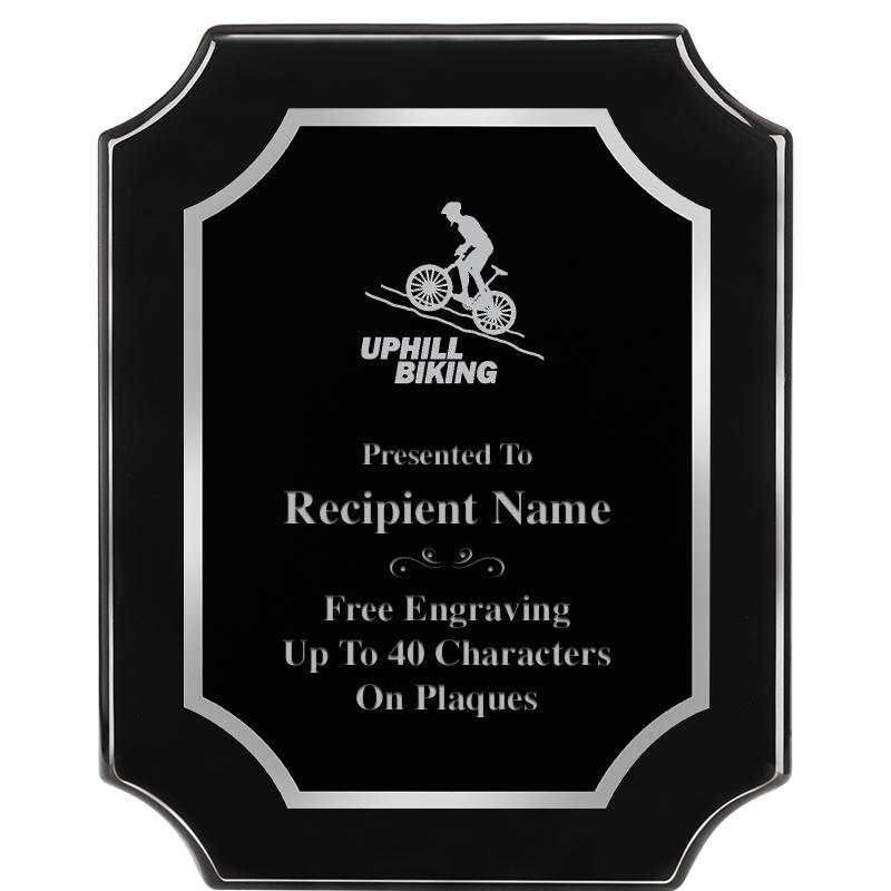 8X10 SCALLOPED EBONY SLV PLQ